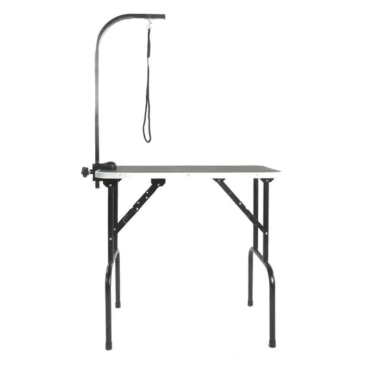 32-Inch Foldable Black Pet Grooming Table with Adjustable Arm - Jimmys Supplies