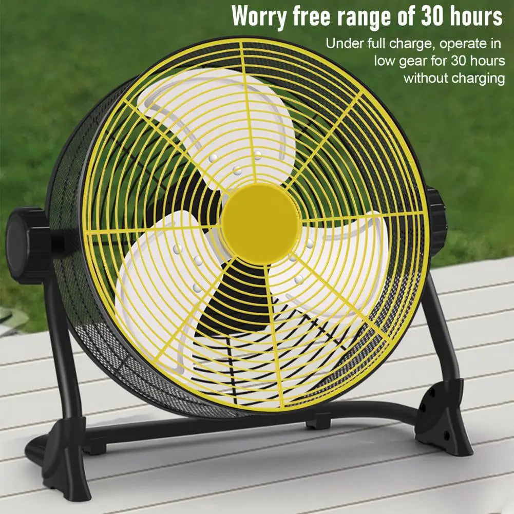 12 Inch Rechargeable Battery Camping Floor Fan High Velocity Portable Outdoor Fan with Metal Blade - Jimmys Supplies