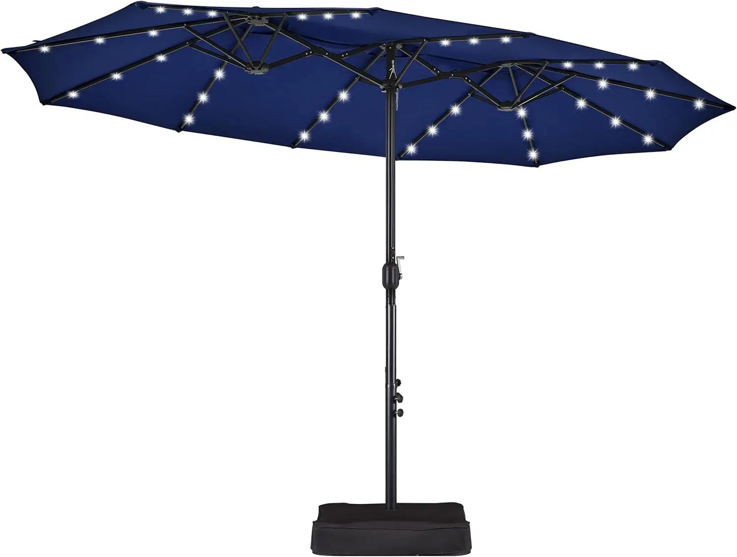Customizable 15 ft Large Patio with Solar LED, Double-Sided Rectangle  Outdoor Market Umbrellas