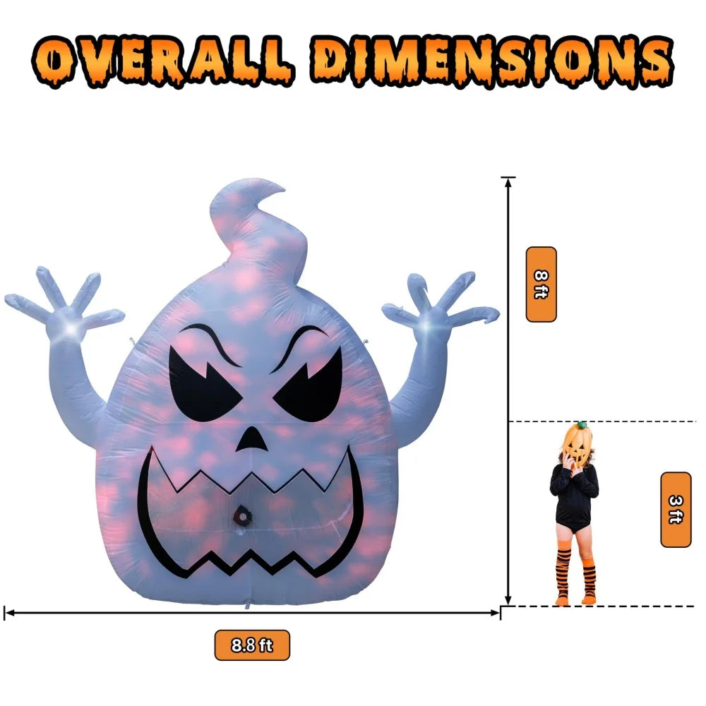 8FT Giant Mouth Ghost Inflatable Halloween Decoration Outdoor Horror House Yard Garden Props Kids Toys Halloween Party Decor
