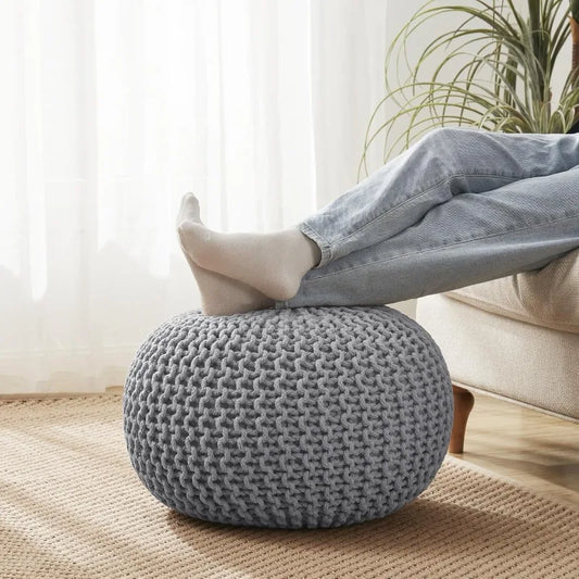 Pouf Ottoman Foot Rest Stuffed 20 Inch Cozy Cotton Pouf - Jimmys Supplies