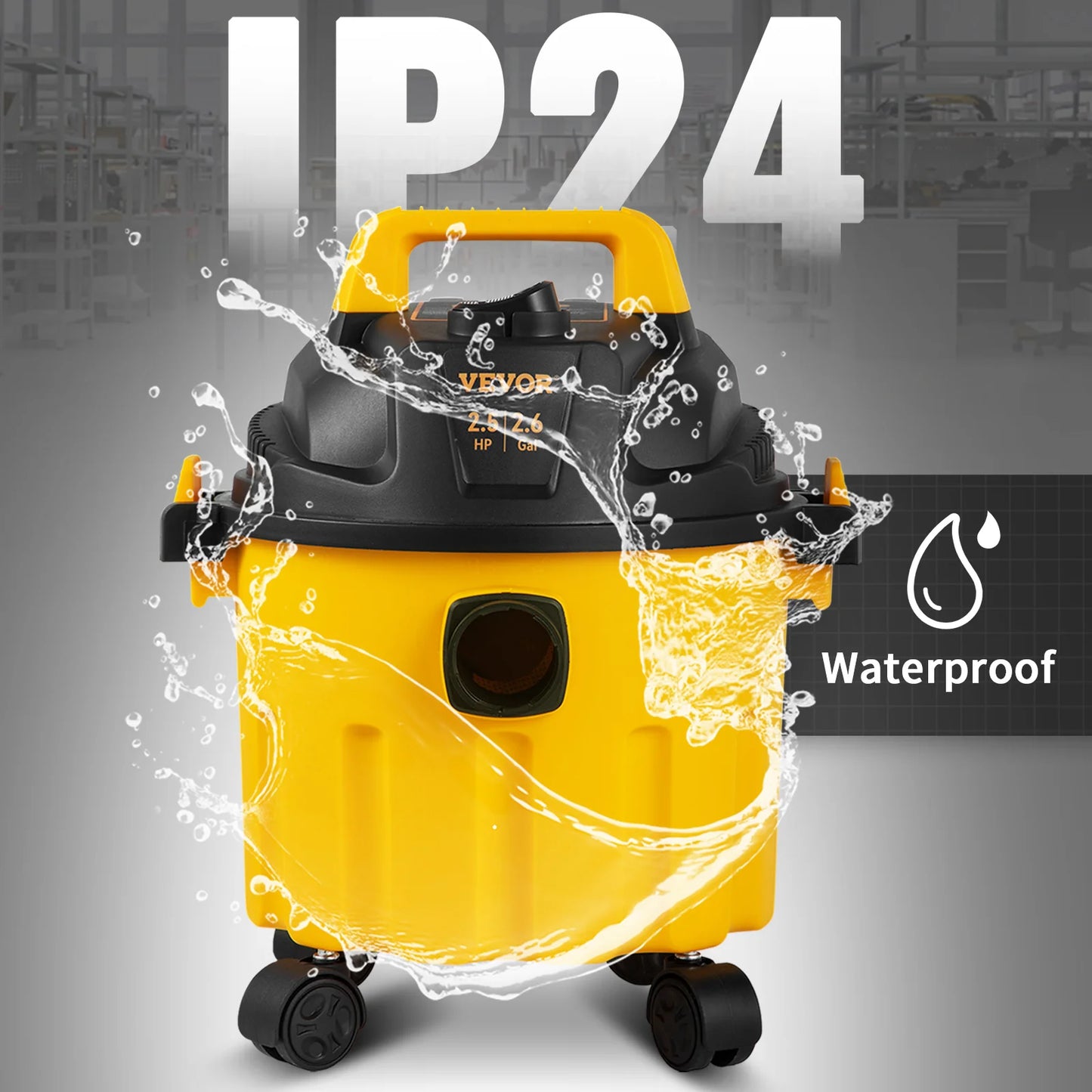 VEVOR Wet Dry Vac 2.6 Gallon 2.5 Peak HP Portable Vacuum - Jimmys Supplies