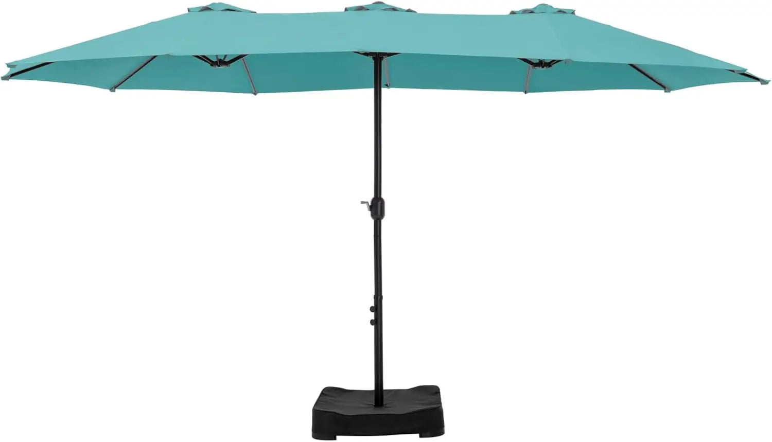 15ft Double Sided Patio Umbrella with Base Included, Outdoor Large Rectangular Market Umbrellas with Crank Handle - Jimmys Supplies