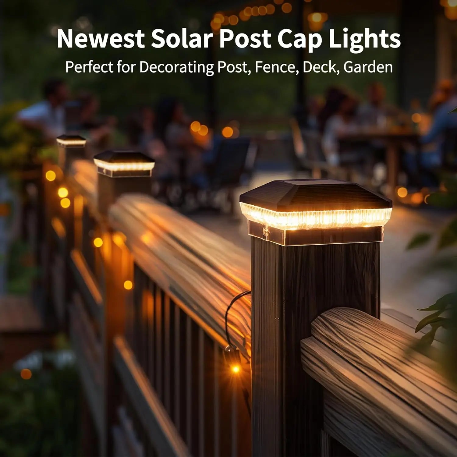 6 Pack 4x4 Solar Post Lights Outdoor with 40 LEDs 30 Lumens - Jimmys Supplies