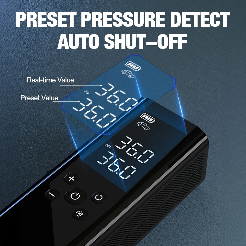 GOOLOO Car Air Compressor Electric Tyre Inflator Pump With LED Lamp For Motorcycle Bicycle Tire Portable Inflatable Pump