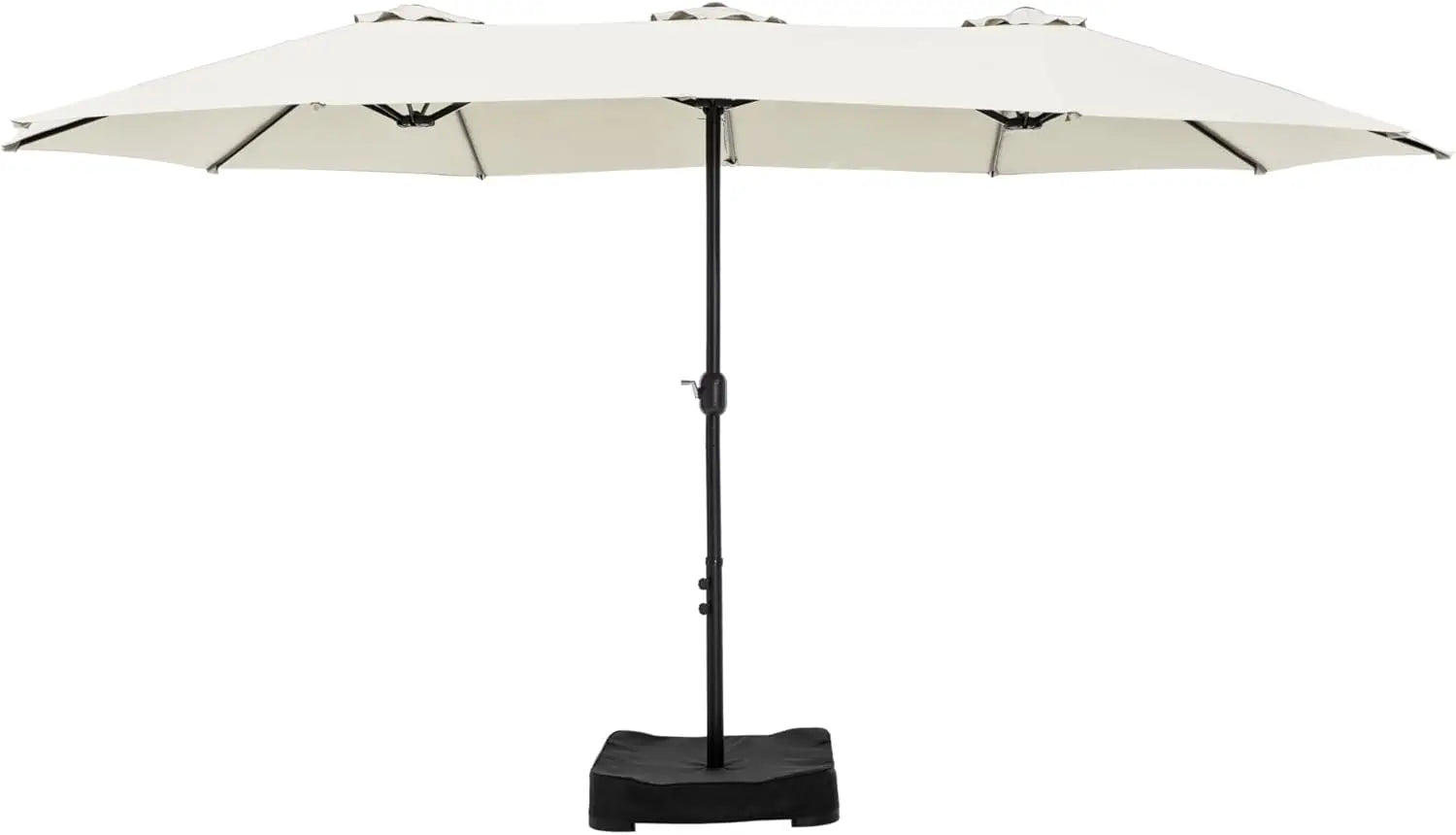 15ft Double Sided Patio Umbrella with Base Included, Outdoor Large Rectangular Market Umbrellas with Crank Handle - Jimmys Supplies