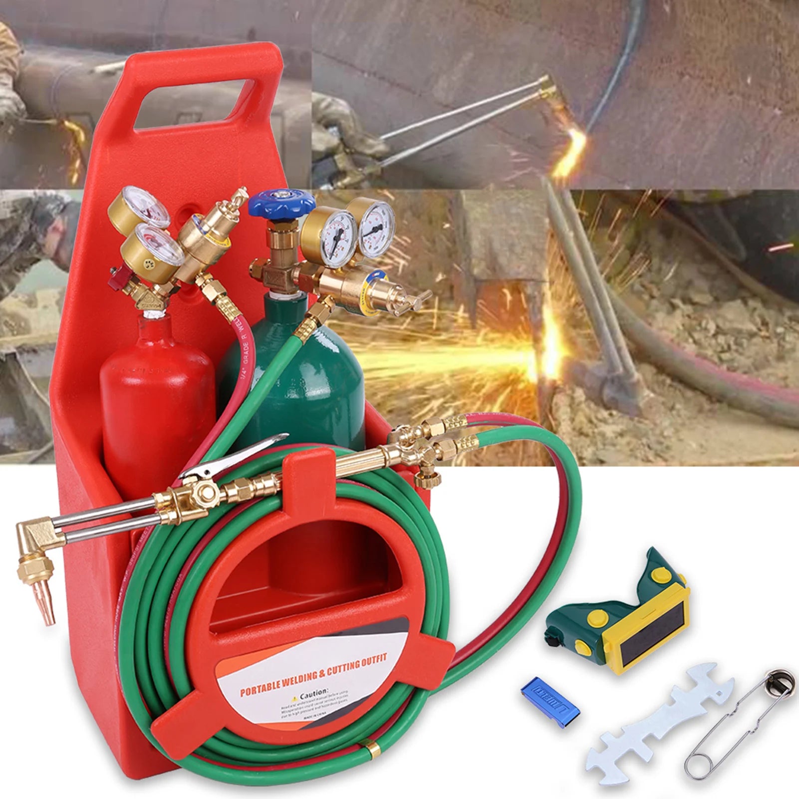 4L Oxygen Cylinder Empty Tube Brass Nozzle Torch Kit - Jimmys Supplies