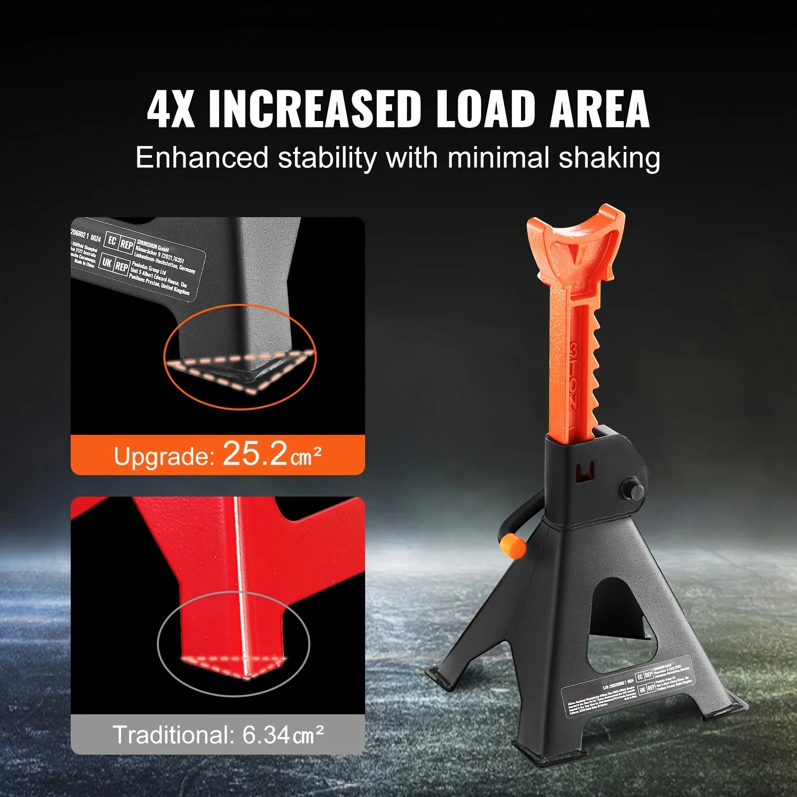 3 Ton Heavy Duty Double Locking Car Jack Stands - Jimmys Supplies