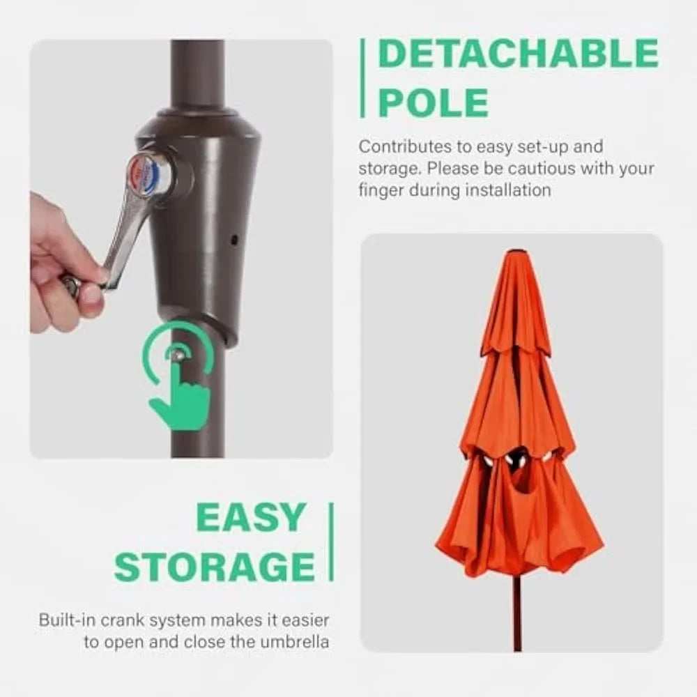 9FT 3 Tier Patio Umbrella Outdoor Umbrella Table Umbrellas  w/Push Button Tilt and UV Protection Outside Garden Pool Umbrella - Jimmys Supplies