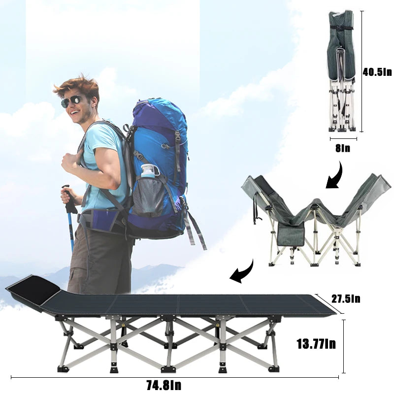 Niceway Camping Cot Foldable Bed with Mattress for Outdoors - Jimmys Supplies
