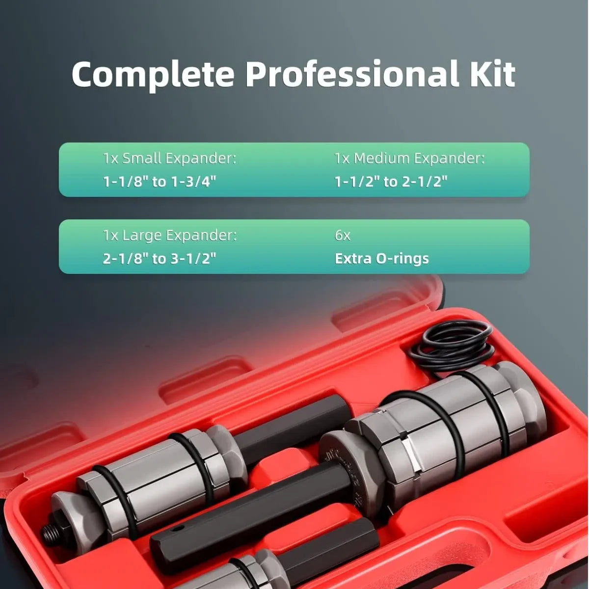 3-Piece Exhaust Pipe Expansion Tool Set 1/18'' to 3-1/2'' Tail Pipe Expander Silencer Expansion Tool Set Suitable for Most Vehicles and Trucks