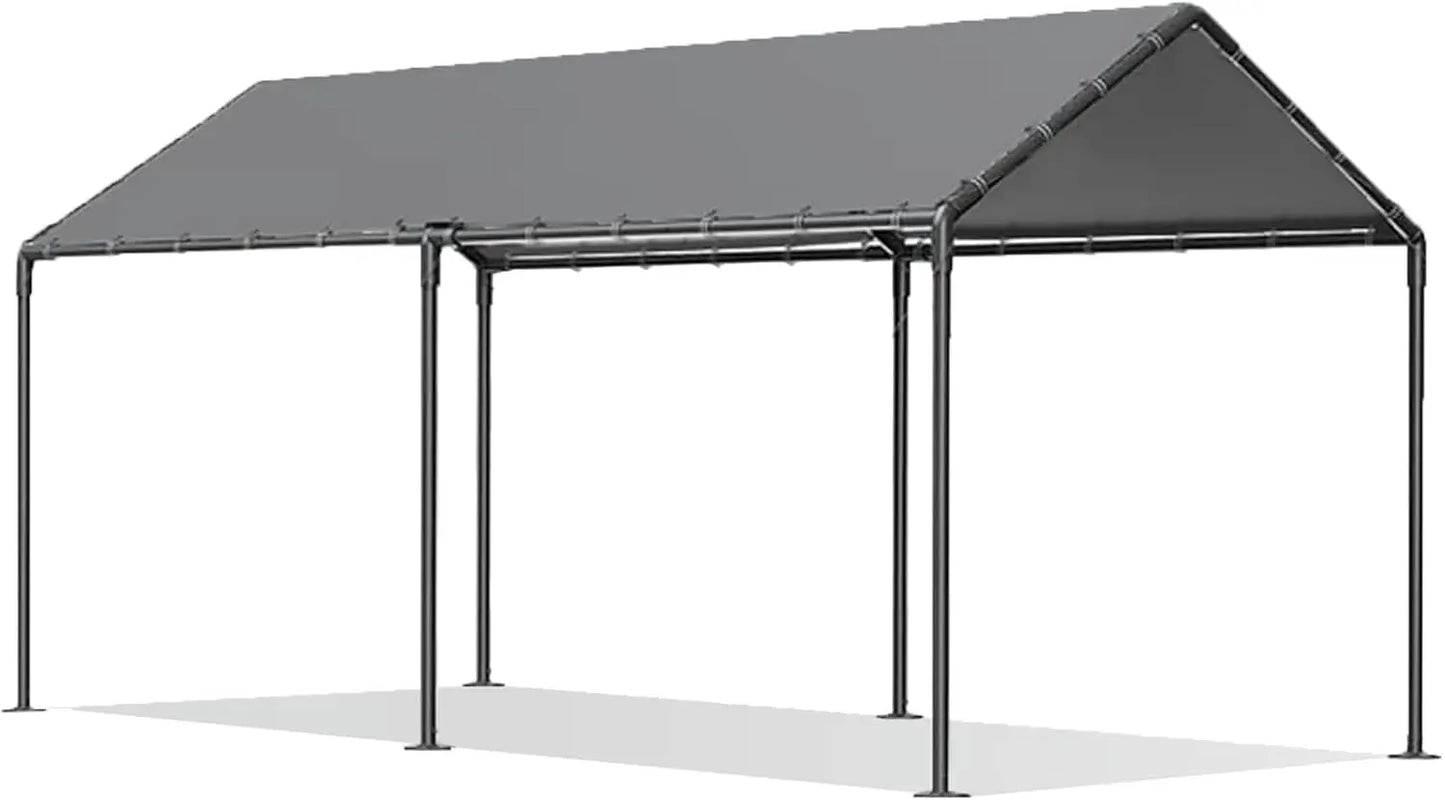 10x20 Heavy Duty, Metal Carport Waterproof Carports Garage Tent with 6 Steel Stakes Outdoor for Car Tuck Boat SUV Party - Jimmys Supplies