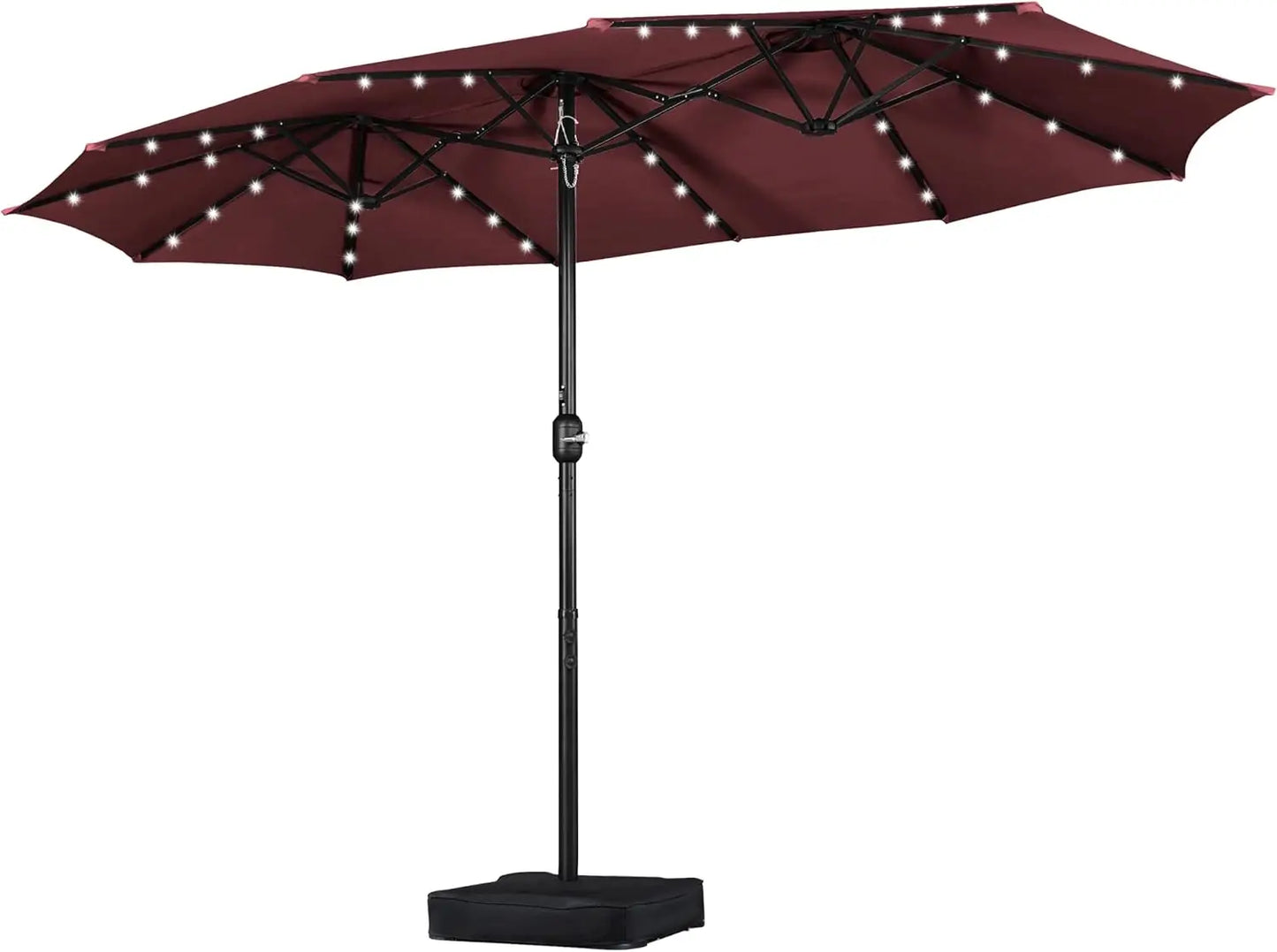 Customizable 15 ft Large Patio with Solar LED, Double-Sided Rectangle  Outdoor Market Umbrellas
