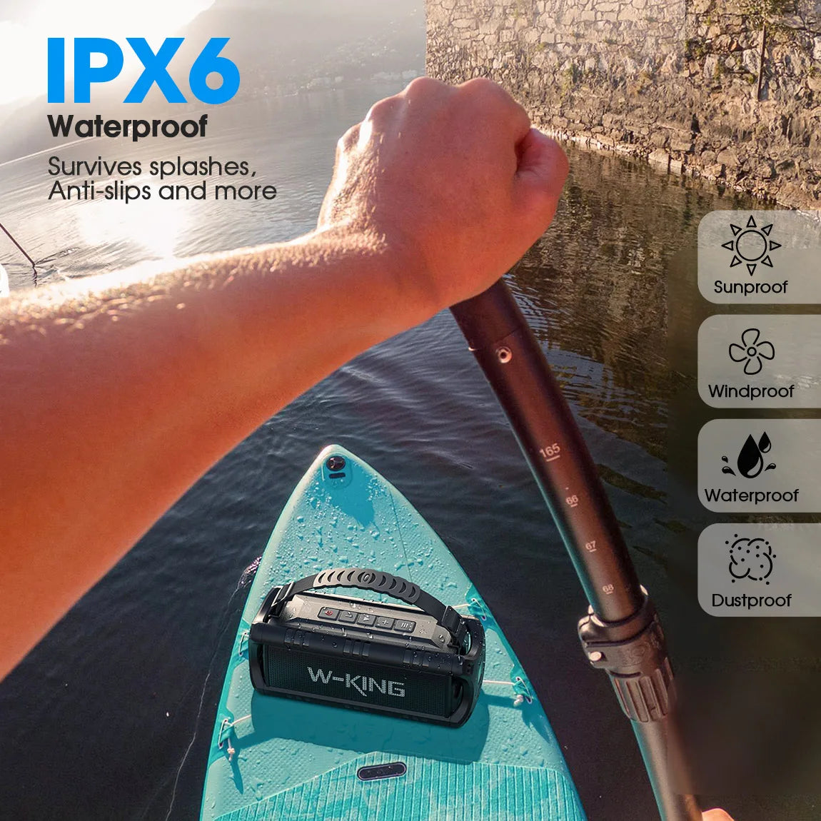 W King Bluetooth Speaker 30W Portable Wireless Loud Speakers IPX6 Waterproof Outdoor Speaker 24 Hour Playtime EQ AUX TF Card - Jimmys Supplies