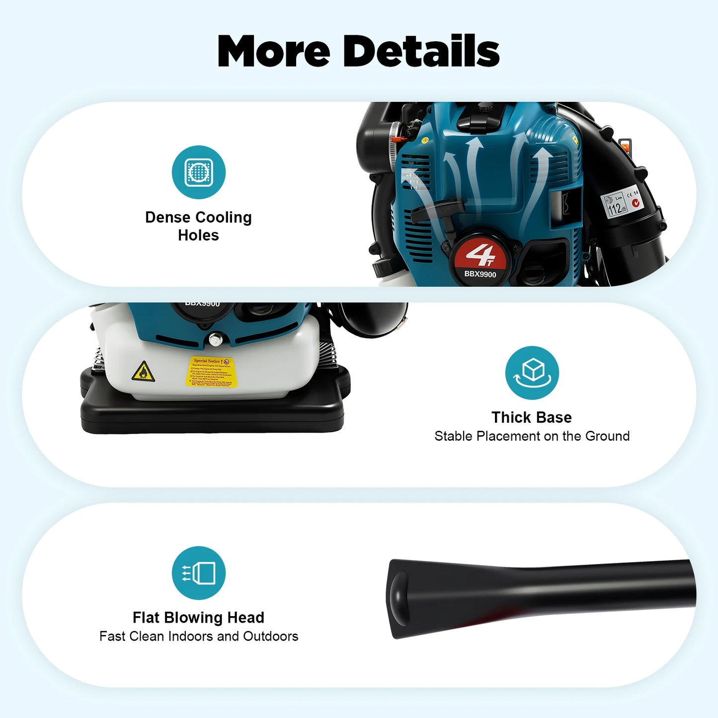 Portable 4-Stroke 75.6cc Backpack Leaf Blower Adjustable Speed Gas Powered Leaf Blower Cordless Petrol Back Blower for Yard Lawn