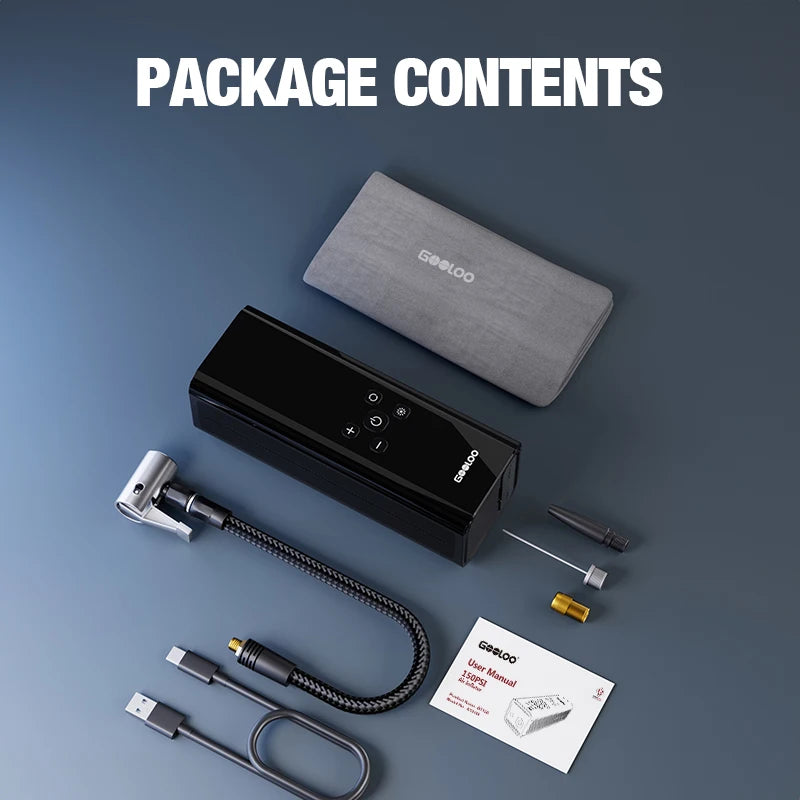 GOOLOO Car Air Compressor Electric Tyre Inflator Pump With LED Lamp For Motorcycle Bicycle Tire Portable Inflatable Pump