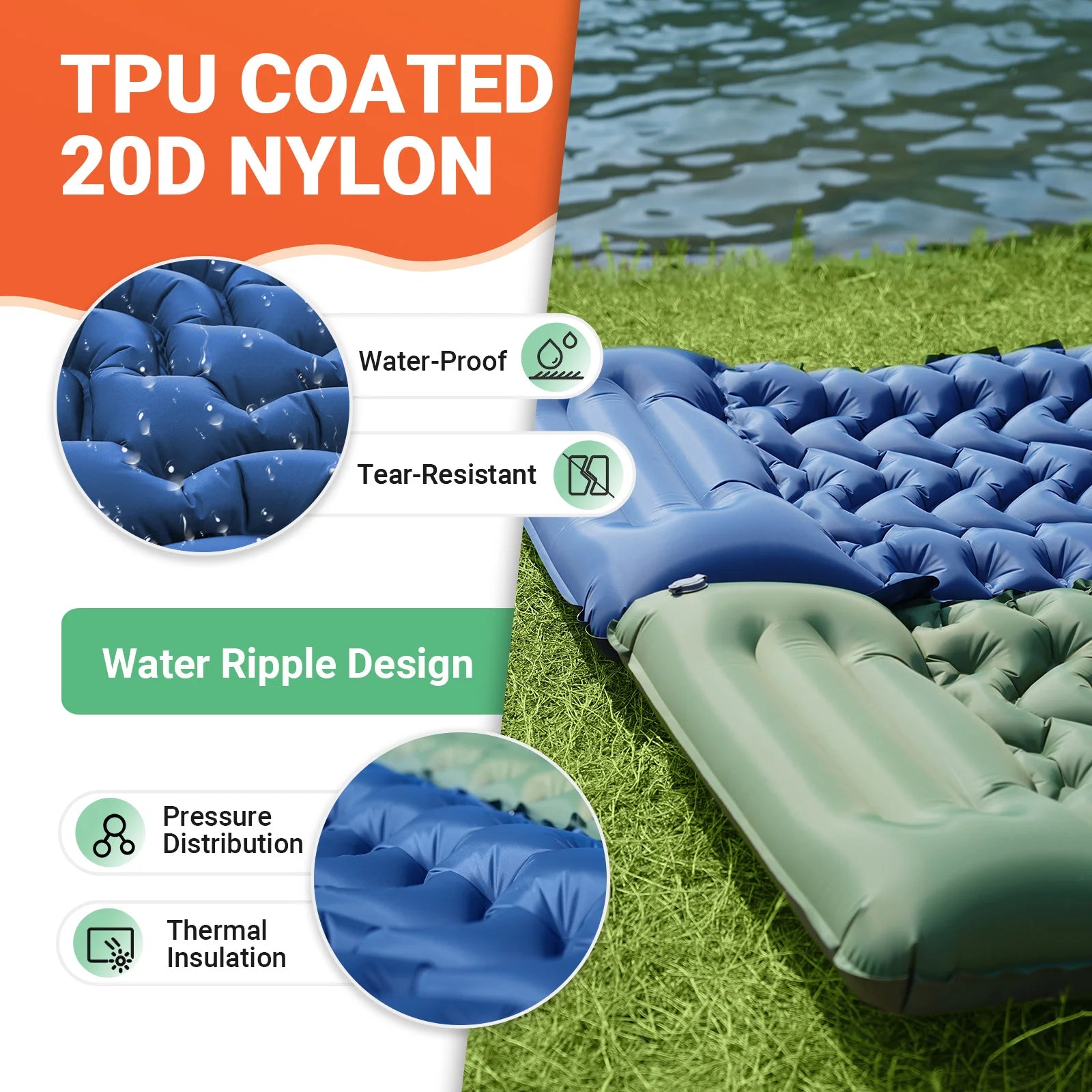 KingCamp Self Inflating Sleeping Pad Ultralight Mat With Pillow - Jimmys Supplies
