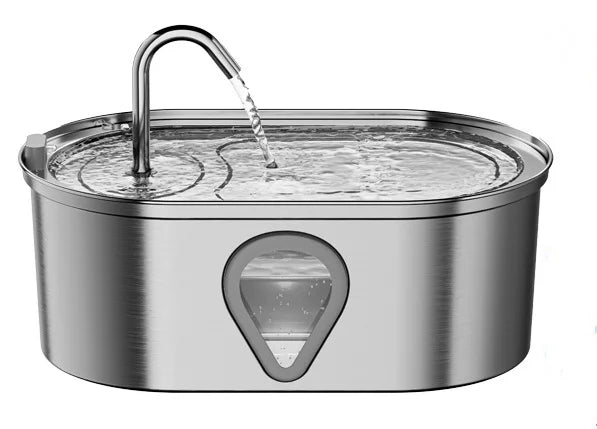 3.5L Large Capacity Pet Water Dispenser Automatic Stainless Steel Cat Water Fountain with LED Lighting - Jimmys Supplies