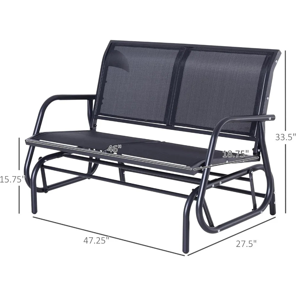 Outdoor Glider Bench, Patio Double Swing Rocking Chair Loveseat - Jimmys Supplies
