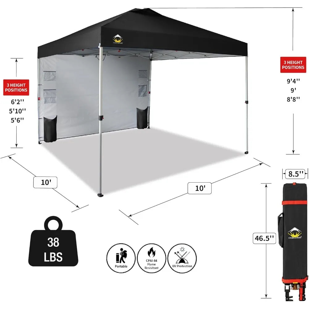 10x10 Pop Up Canopy Outdoor Shade with Pockets Sidewall - Jimmys Supplies