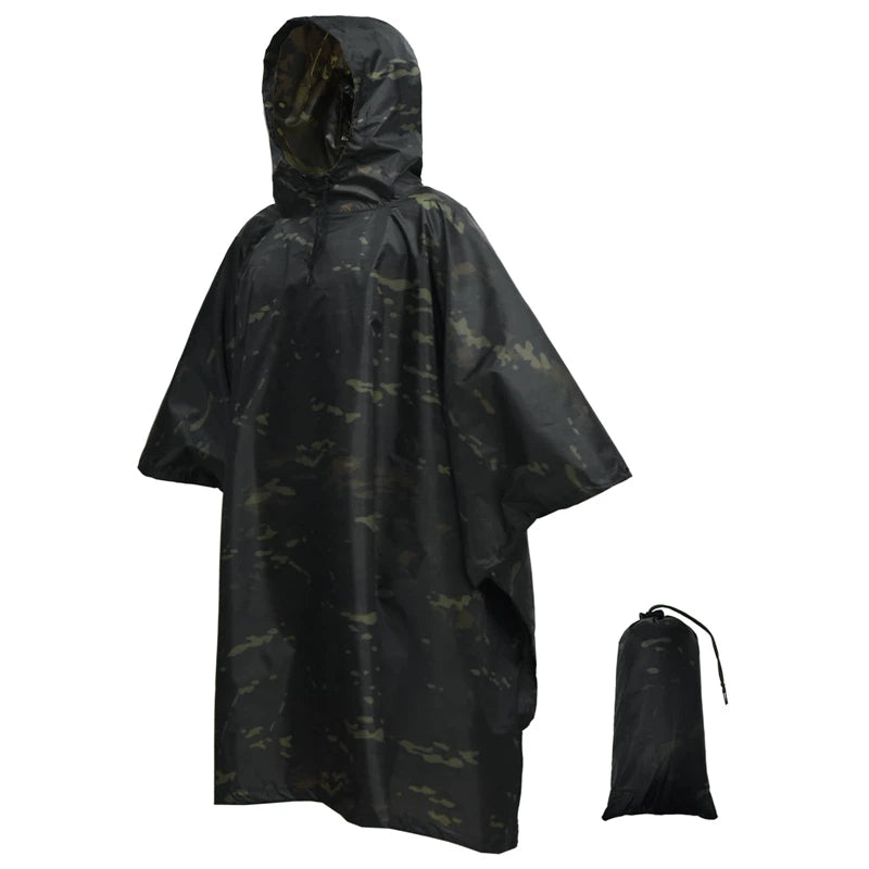Man Military Impermeable Zipper Camo Raincoat Waterproof Rain Coat Men Raincoat Women Awning Tent Rain Motorcycle Rain Poncho