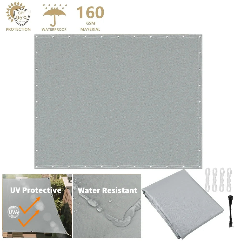 5/4/3/2m Waterproof Sunshade Net Anti-UV Rain Shelter Outdoor Garden Canopy Patio Pool Yard Shade Sail Awning Camping Accessorie - Jimmys Supplies