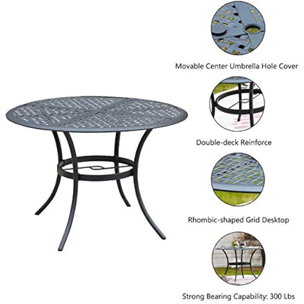 42 Inch Outdoor Dining Table Round Patio Bistro Table - Jimmys Supplies