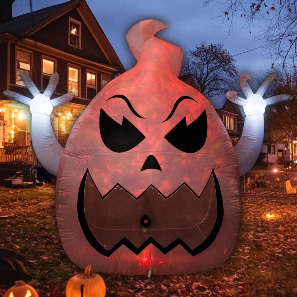 8FT Giant Mouth Ghost Inflatable Halloween Decoration Outdoor Horror House Yard Garden Props Kids Toys Halloween Party Decor