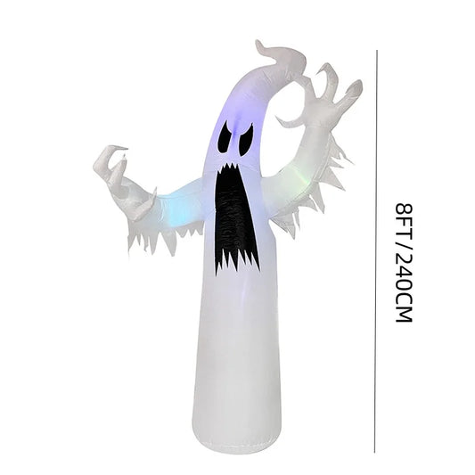 8FT Giant Mouth Ghost Inflatable Halloween Decoration Outdoor Horror House Yard Garden Props Kids Toys Halloween Party Decor