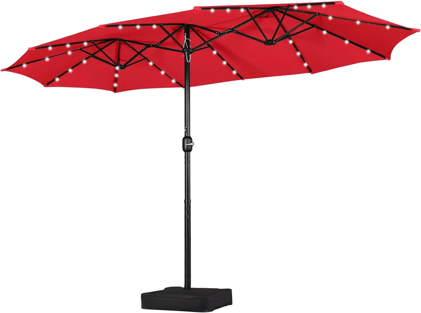 Customizable 15 ft Large Patio with Solar LED, Double-Sided Rectangle  Outdoor Market Umbrellas