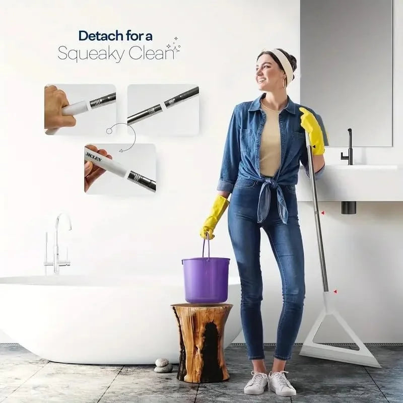 Versatile Silicone Squeegee & Broom, Adjustable Length for Easy Cleaning - Ideal for Pet Owners & Home Use