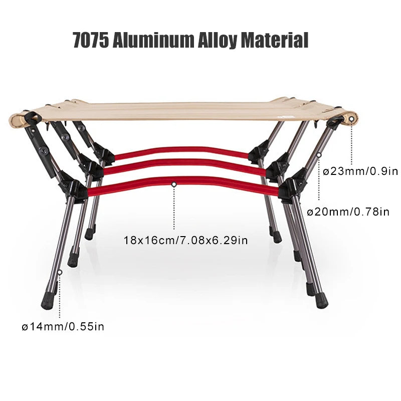 WESTTUNE Camping Cot with Leg Extenders Portable Folding Bed Ultralight Aluminum Alloy Sleeping Cot for Outdoor Hiking Travel - Jimmys Supplies