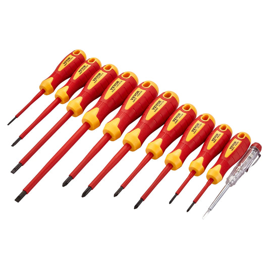 SucceBuy Insulated Screwdriver Set Professional Electrical Screwdriver Set 1000V Insulated Electrician Tool Set Magnetic Phillip