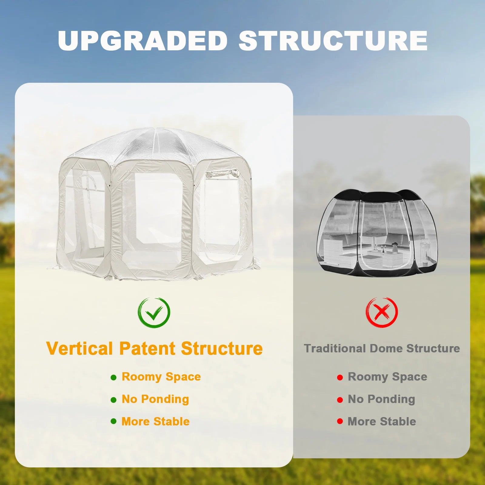 Outdoor Transparent Tent Portable Folding Camping Thickening Tent Starry Sky Bubble House Shade Winter Sunshine Wind/Waterproof - Jimmys Supplies