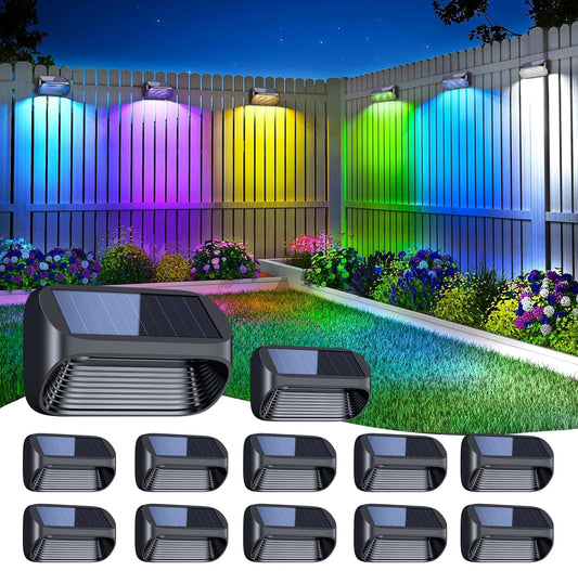 6/12 Pack Fence Lights Solar Powered for Yard and Patio Decor - Jimmys Supplies