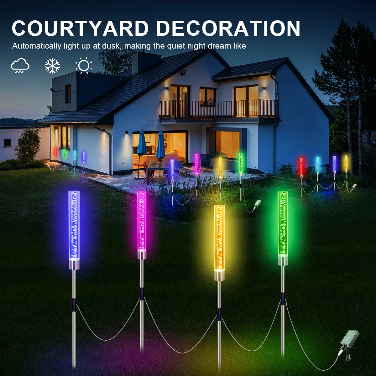 Solar Outdoor Light 4Pc Led Solar Powered Lawn Light - Jimmys Supplies