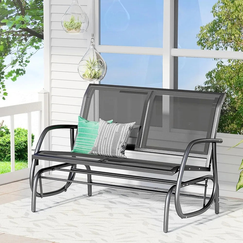 Outdoor Glider Bench, Patio Double Swing Rocking Chair Loveseat - Jimmys Supplies