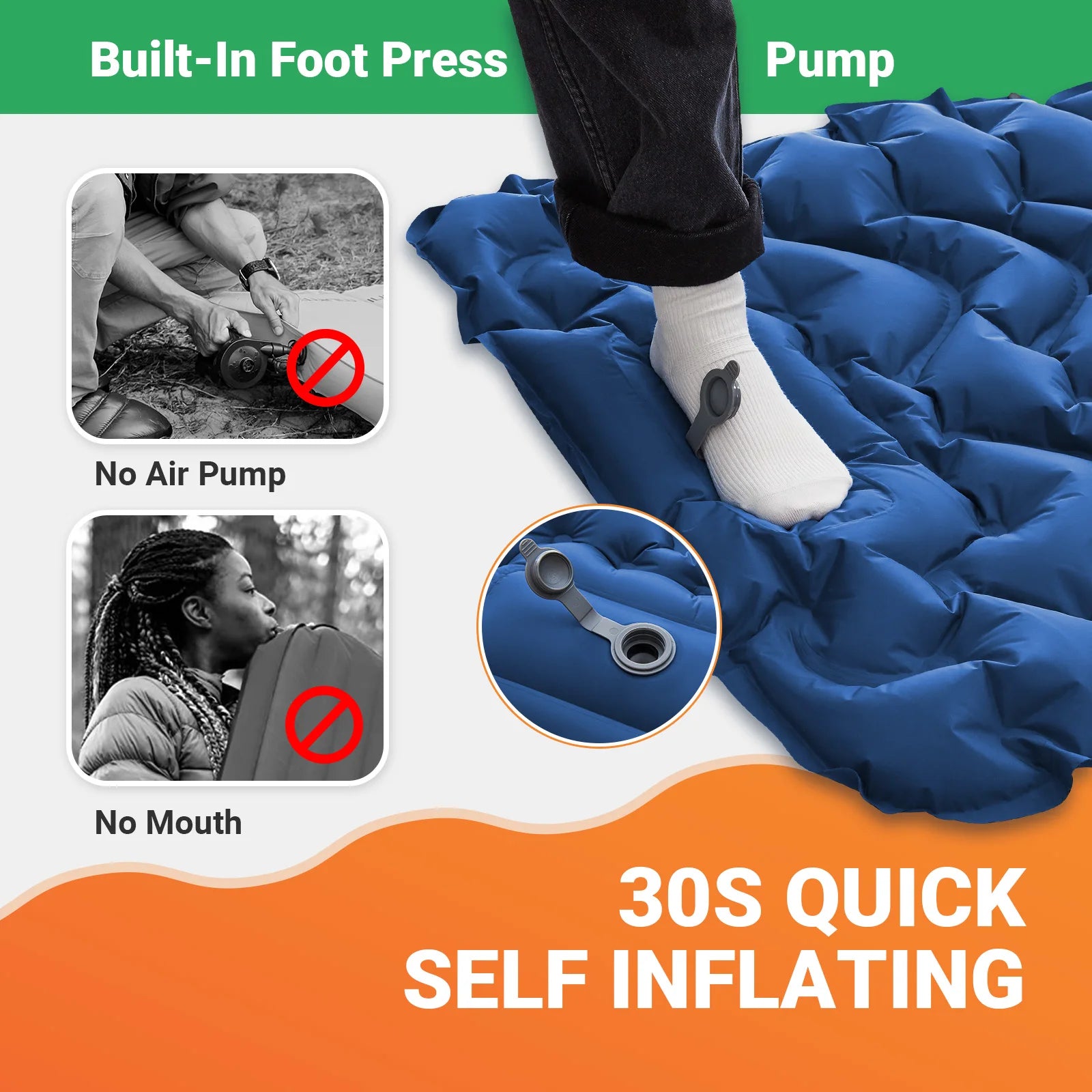 KingCamp Self Inflating Sleeping Pad Ultralight Mat With Pillow - Jimmys Supplies