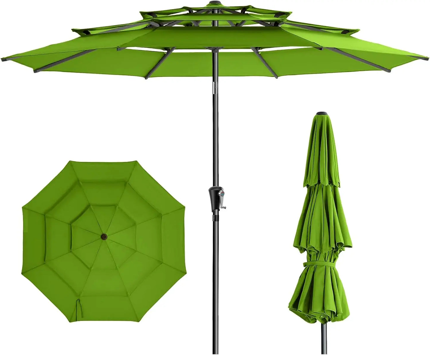 Outdoor Patio Umbrella with 5-Year Fade Resistant,Vented Outdoor Commercial Market Umbrella with UPF50+ UV