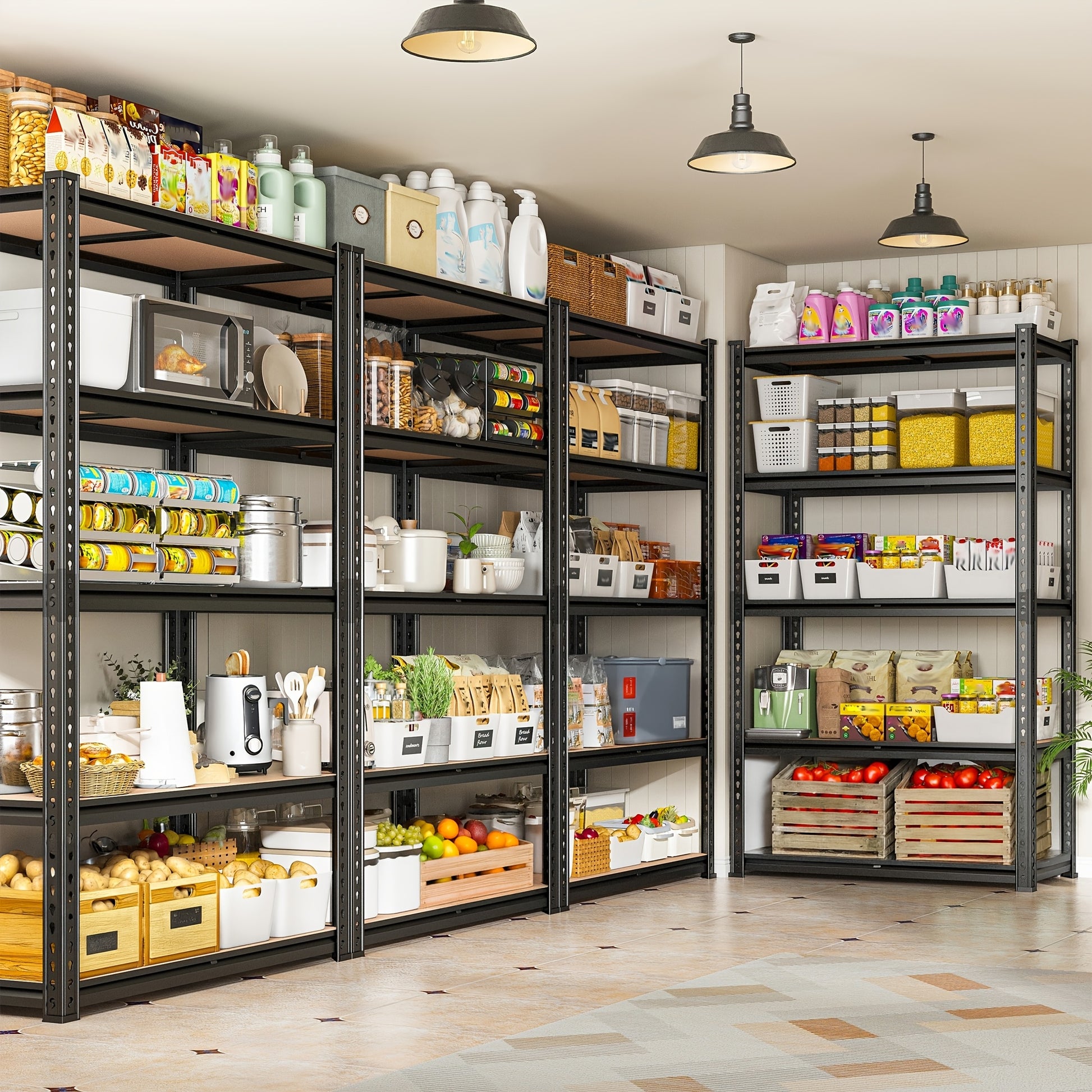 Heavy Duty 5 Tier 2000 Pounds Metal Shelving Unit Adjustable Garage Storage Rack 72 Inches High 35.5 Inches Wide 15.8 Inches Deep Utility Shelf For Basement Pantry Closet - Jimmys Supplies