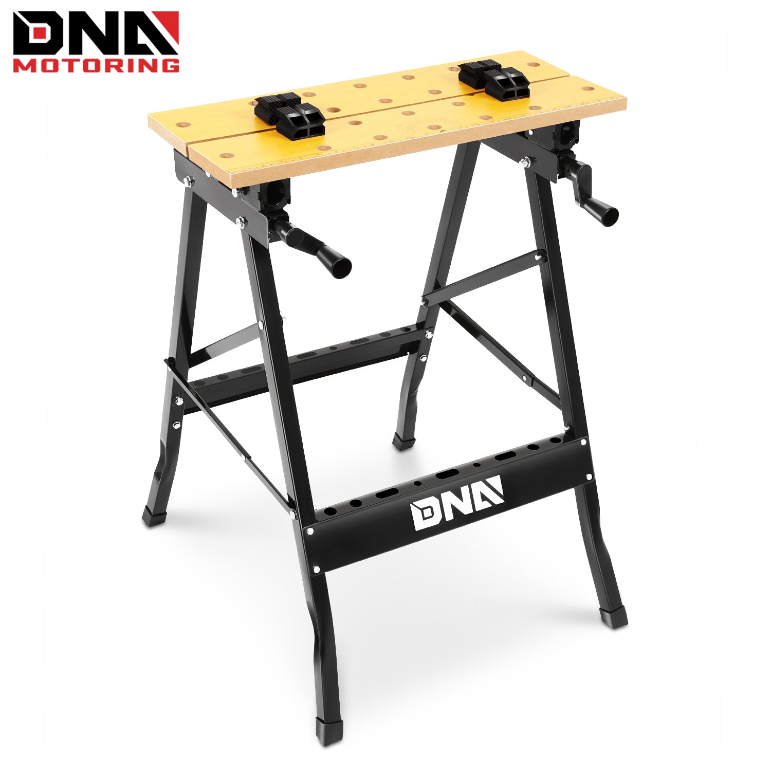DNA Motoring Adjustable Portable Workbench - Foldable Multi-Purpose Design with Measuring Ruler and Protractor for Garage Home DIY and Carpentry - Jimmys Supplies
