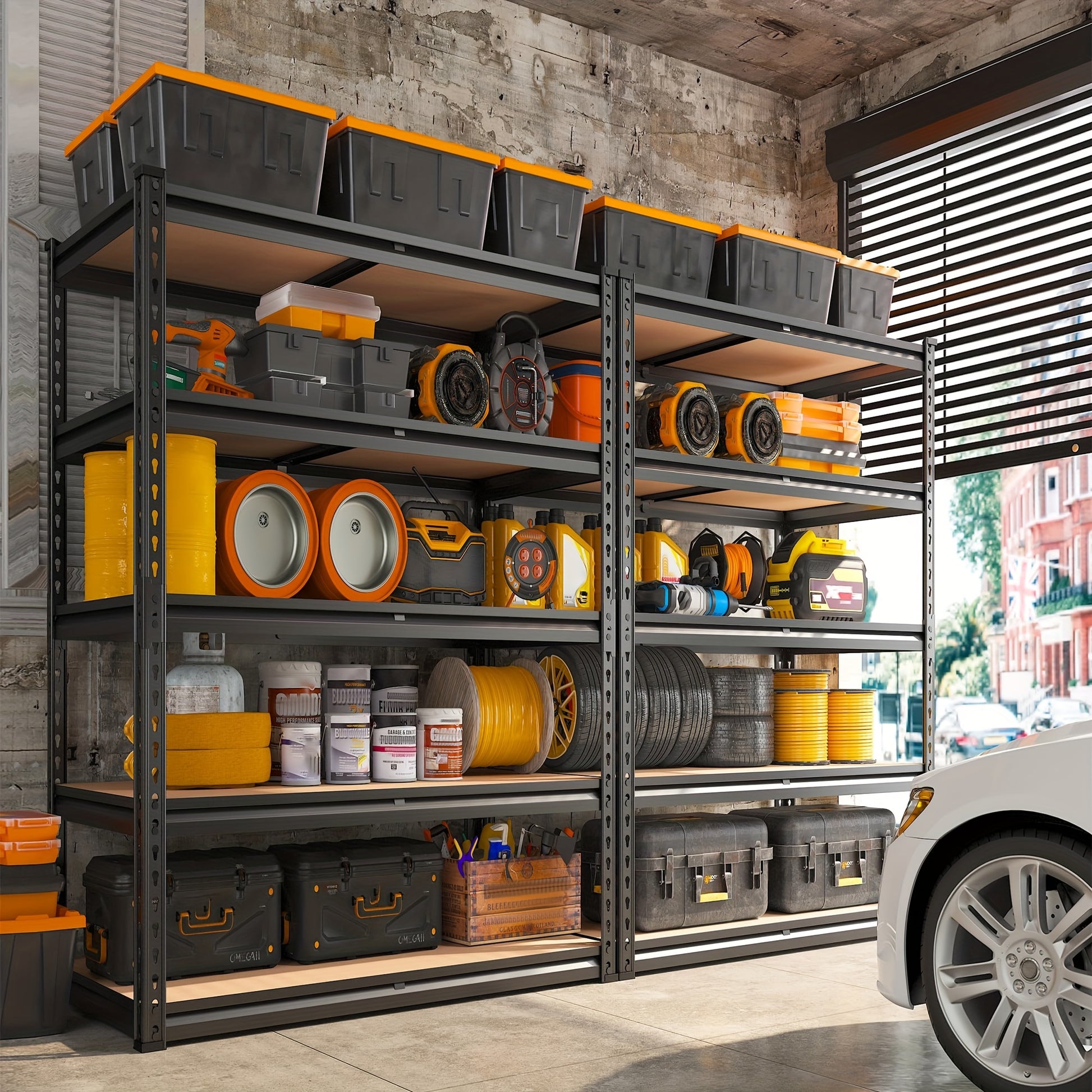 Heavy Duty 5 Tier 2000 Pounds Metal Shelving Unit Adjustable Garage Storage Rack 72 Inches High 35.5 Inches Wide 15.8 Inches Deep Utility Shelf For Basement Pantry Closet - Jimmys Supplies
